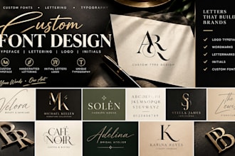 design custom font typeface lettering design initial letters logo typography