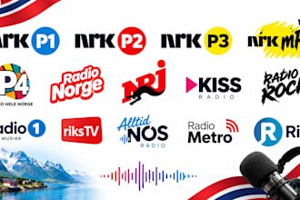 get your music broadcast and airplay on major norwegian radio stations