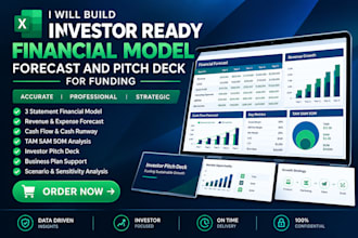 build investor ready financial model forecast and pitch deck for funding