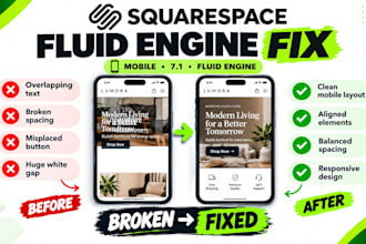 fix squarespace mobile responsiveness, overlapping content and white space