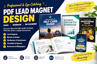 design a PDF lead magnet, ebook, workbook and PDF document