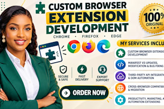 develop chrome extension web automation bot and data scraper api integration js