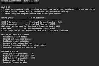 clean up and organize your shopify product catalog data