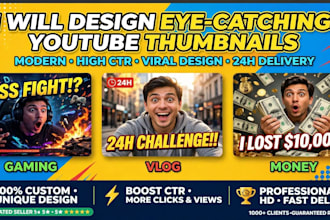 design eye catching clickbait youtube thumbnails