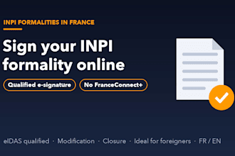 help you sign your inpi formality with a qualified electronic signature