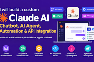 develop claude ai, claude code, ai agent, automation and api integration,chatbot