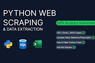 do python web scraping, data extraction