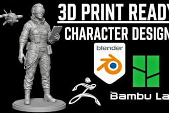 sculpt high quality 3d printable character in zbrush or blender