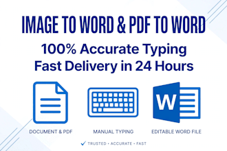 do accurate typing ,retype image and pdf to ms word within 24 hours