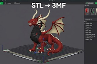convert stl to 3mf for bambu lab ams multicolor 3d print ready file for printing