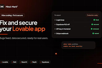 fix and secure your lovable, bolt, base44 or replit app