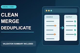 clean, merge, and deduplicate your excel or CSV data