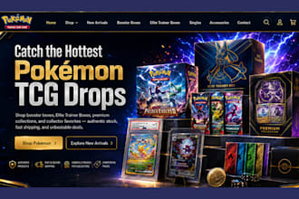 design trading card shopify store pokemon card store trading card website