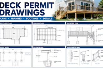 create deck permit drawings with framing footing and structural details