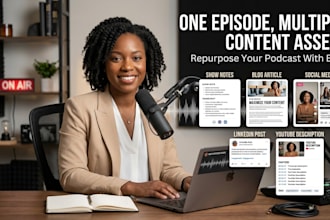 repurpose your podcast into show notes blogs and social content timestamp