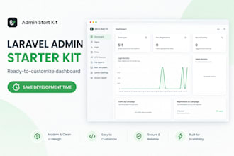 provide a ready made admin panel start kit