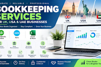 do quickbooks bookkeeping for UK, USA and uae businesses