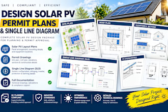 design solar pv permit plans and single line diagram