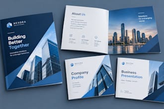 design corporate brochure, company profiles and business presentation booklets