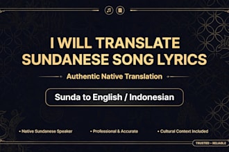 translate sundanese song lyrics and stories to indonesian and english