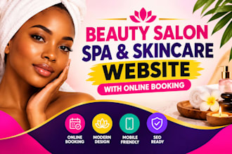 create glossgenius online booking skincare salon spa beauty website design