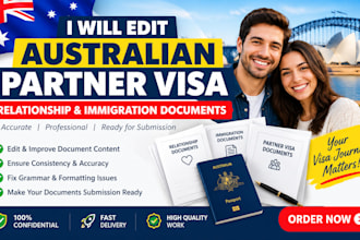 proofread australian partner visa relationship documents