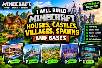 build minecraft village minecraft house, castles, maps, spawns, hubs and base