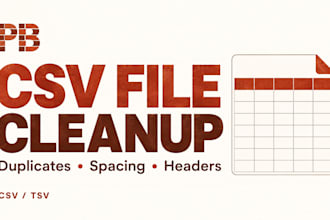 clean and organize your CSV or tsv file
