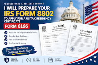 prepare your irs form 8802 to apply for a US tax residency certificate form 6166