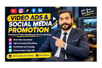 create video ads and manage social media promotion