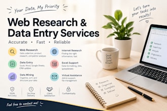 do data research, data entyr and data collection