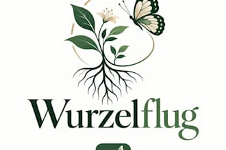design a beautiful plants and butterflies logo for your brand