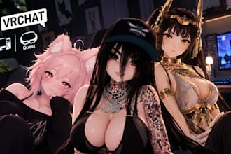 do custom vrchat avatar, vrc avatar, furry nsfw avatar, vrc character model
