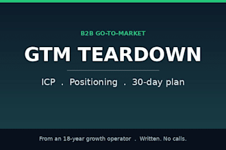 do a b2b GTM teardown with icp positioning and a 30 day plan