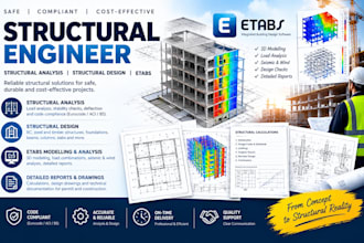 be your structural engineer for structural analysis, structural design, etabs