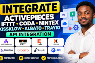 integrate activepieces IFTTT coda nintex kissklow albato trayio API integration