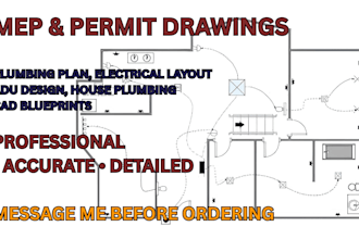 do architectural permit drawing mep plan blueprint plumbing plan