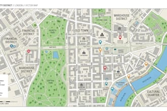 design custom vector maps, location maps and illustrated maps