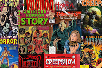 create vintage horror comic retro comic horror poster dark art