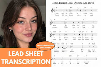 create a lead sheet with melody, chords and lyrics