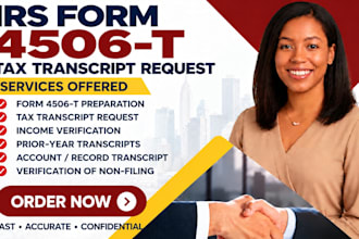 prepare irs form 4506t tax transcript request and income verification form