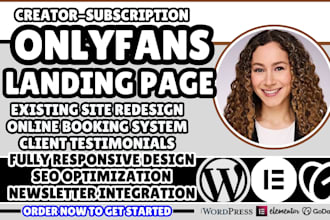 onlyfans landing page, creator landing page, subscription landing page