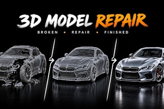 fix stl file, 3d model repair, mesh cleanup, 3d print repair