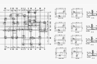 design structural drawings, foundation, framing, pile and column plans