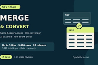 merge or convert your CSV and excel files