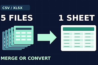 merge CSV and excel files into one sheet with row count checks