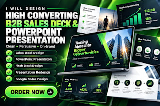 design a high converting b2b sales deck and powerpoint presentation