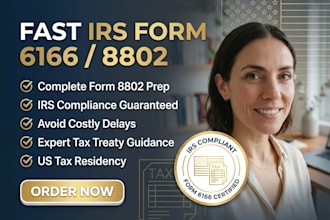prepare irs form 8802 to obtain us tax residency certificate form 6166