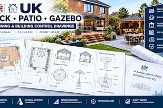 prepare UK deck, patio and gazebo permit drawings