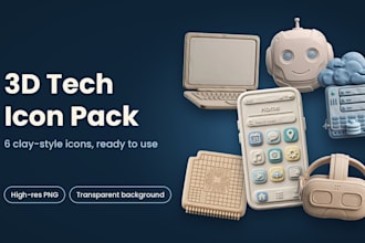 create stunning 3d clay tech icons and render packs for your project